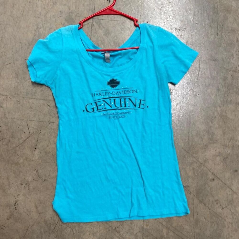 Harley Davidson Women's Blue T-shirt- Large - Picture 1 of 3